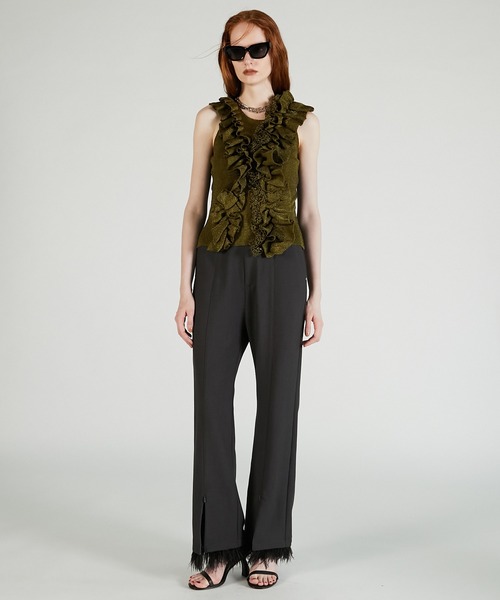 PRANK PROJECT（プランクプロジェクト）の「フリルモチーフニット / Frill Motif Knit（ニット/セーター・レディース・ゴールド/ホワイト/ブラック・FREE）」の8枚目の写真