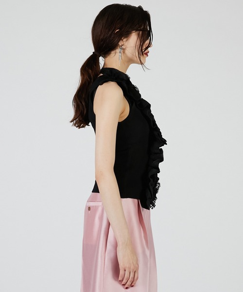 PRANK PROJECT（プランクプロジェクト）の「フリルモチーフニット / Frill Motif Knit（ニット/セーター・レディース・ゴールド/ホワイト/ブラック・FREE）」の16枚目の写真