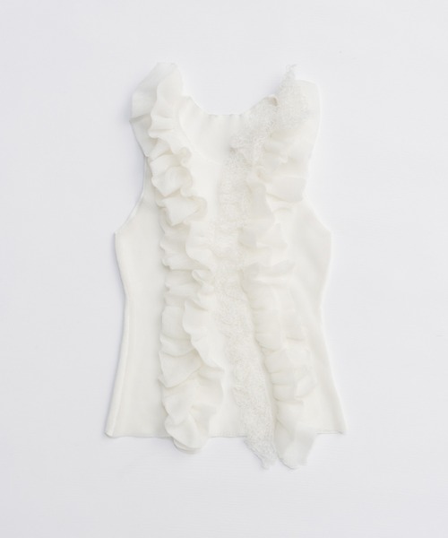 PRANK PROJECT（プランクプロジェクト）の「フリルモチーフニット / Frill Motif Knit（ニット/セーター・レディース・ゴールド/ホワイト/ブラック・FREE）」の21枚目の写真