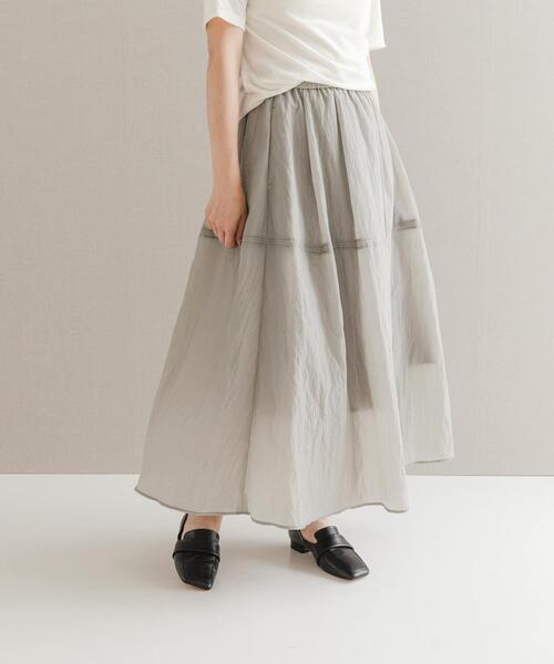 URBAN RESEARCH ROSSO WOMEN（アーバンリサーチ　ロッソ）の「ブライトギャザースカート（スカート・レディース・グレー/ブラウン・FREE）」の5枚目の写真