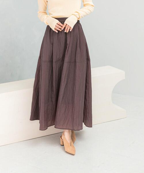 URBAN RESEARCH ROSSO WOMEN（アーバンリサーチ　ロッソ）の「ブライトギャザースカート（スカート・レディース・グレー/ブラウン・FREE）」の10枚目の写真