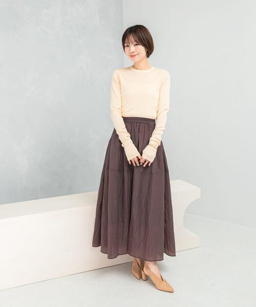 URBAN RESEARCH ROSSO WOMEN（アーバンリサーチ　ロッソ）の「ブライトギャザースカート（スカート・レディース・グレー/ブラウン・FREE）」の11枚目の写真