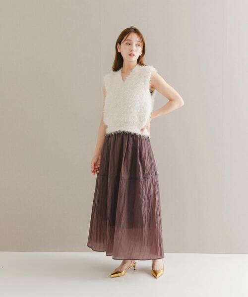 URBAN RESEARCH ROSSO WOMEN（アーバンリサーチ　ロッソ）の「ブライトギャザースカート（スカート・レディース・グレー/ブラウン・FREE）」の14枚目の写真