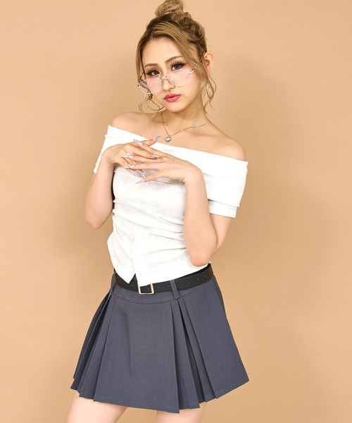 ANAP(アナップ)の「ウエストベルト付サイドプリーツインパン付SK(スカート・レディース・ブラック/ダークグレー/ブラウン・M/S)」の8枚目の写真