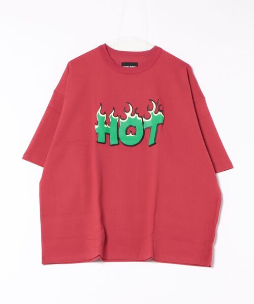 DANKE SCHON(ダンケシェーン)の「【WEB&DEPOT限定】DankeSchon/ダンケシェーン/s/s Tee HOT/半袖Tシャツ(Tシャツ/カットソー・レディース・ホワイト/レッド/ブラック・L/S/M)」の3枚目の写真