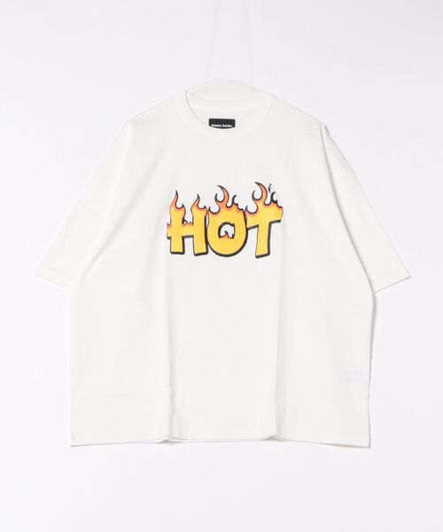 DANKE SCHON(ダンケシェーン)の「【WEB&DEPOT限定】DankeSchon/ダンケシェーン/s/s Tee HOT/半袖Tシャツ(Tシャツ/カットソー・レディース・ホワイト/レッド/ブラック・L/S/M)」の1枚目の写真
