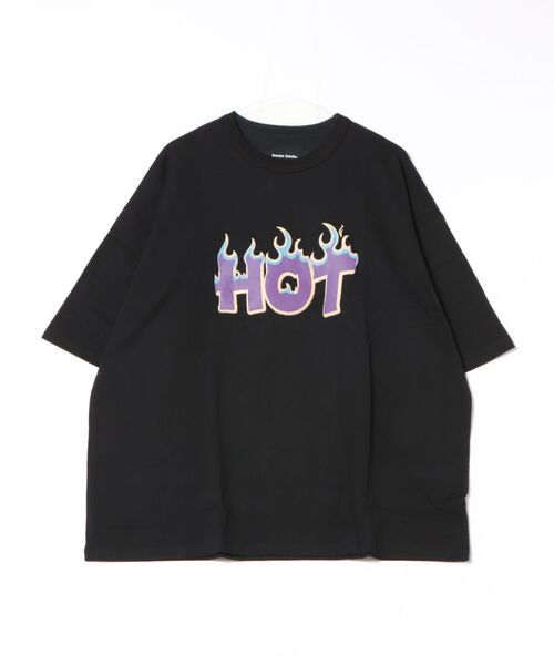 DANKE SCHON(ダンケシェーン)の「【WEB&DEPOT限定】DankeSchon/ダンケシェーン/s/s Tee HOT/半袖Tシャツ(Tシャツ/カットソー・レディース・ホワイト/レッド/ブラック・L/S/M)」の2枚目の写真