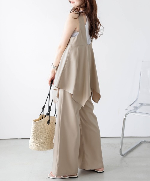 SUGAR BISKET（シュガービスケット）の「ドレープペプラムサロペット（サロペット/オーバーオール・レディース・ブラック/ネイビー/ベージュ/モカ・M/L）」の17枚目の写真