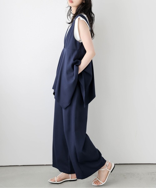 SUGAR BISKET（シュガービスケット）の「ドレープペプラムサロペット（サロペット/オーバーオール・レディース・ブラック/ネイビー/ベージュ/モカ・M/L）」の21枚目の写真