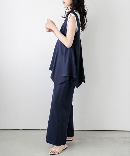 SUGAR BISKET（シュガービスケット）の「ドレープペプラムサロペット（サロペット/オーバーオール・レディース・ブラック/ネイビー/ベージュ/モカ・M/L）」の22枚目の写真