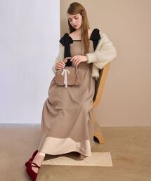 MAJESTIC LEGON | 配色肩リボンワンピース(ワンピース)