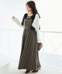 MAJESTIC LEGON | 配色肩リボンワンピース(ワンピース)