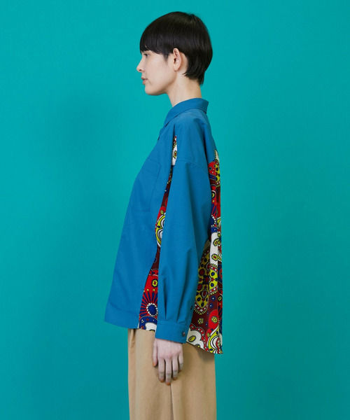 FRAPBOIS（フラボア）の「スカーフル ブラウス（シャツ/ブラウス・レディース・ブラック/ブルー・2/1）」の3枚目の写真