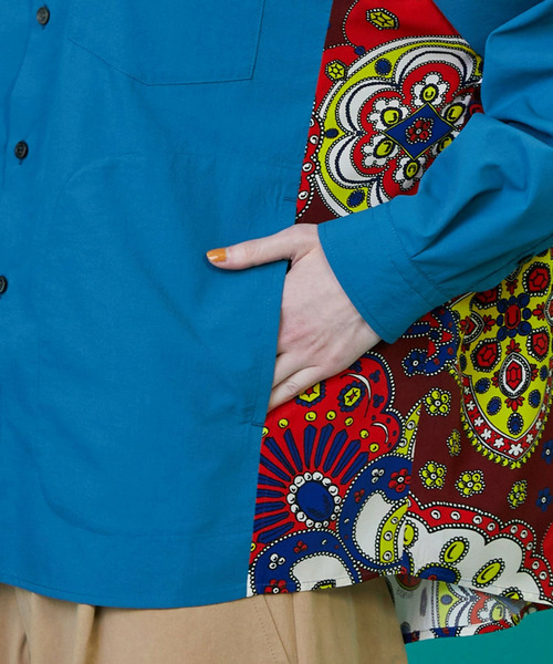 FRAPBOIS（フラボア）の「スカーフル ブラウス（シャツ/ブラウス・レディース・ブラック/ブルー・2/1）」の6枚目の写真