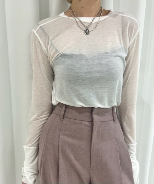 TURN OVER DETAIL TOP（Tシャツ/カットソー）｜Ameri（アメリ