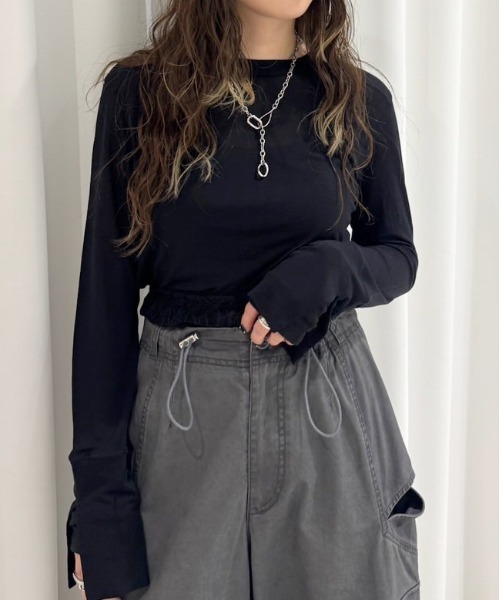 トップス ameri TURN OVER DETAIL TOP TURN OVER DETAIL TOP（Tシャツ/カットソー）｜Ameri（アメリ