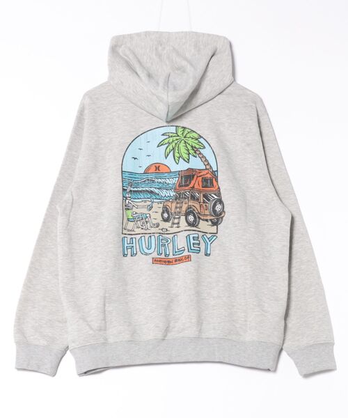 Hurley (ハーレー)の「Hurley/ハーレー プルオーバー パーカー スウェット フーディー バックプリント 裏毛 SWEAT CHILL OUT CAMP HOODIE MCFF252093(パーカー・メンズ・グレー/ブラック・L/M)」の3枚目の写真