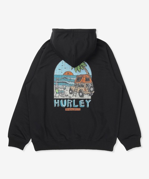 Hurley (ハーレー)の「Hurley/ハーレー プルオーバー パーカー スウェット フーディー バックプリント 裏毛 SWEAT CHILL OUT CAMP HOODIE MCFF252093(パーカー・メンズ・グレー/ブラック・L/M)」の2枚目の写真