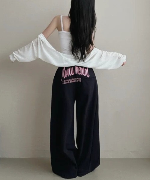 yuue' ( wear )(ユーイ)の「バックロゴスウェットワイドパンツ(スウェットパンツ・レディース・ネイビー/ブラック/グレー・FREE)」の18枚目の写真