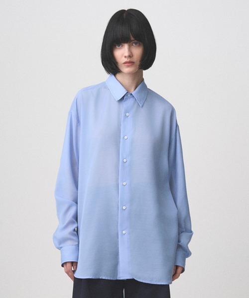 Juha(ユハ)の「SHEER LIGHT SHIRT(シャツ/ブラウス・メンズ・ブラック/サックスブルー/ホワイト・3/4)」の3枚目の写真