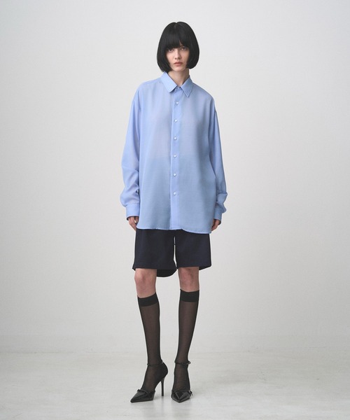 Juha(ユハ)の「SHEER LIGHT SHIRT(シャツ/ブラウス・メンズ・ブラック/サックスブルー/ホワイト・3/4)」の9枚目の写真