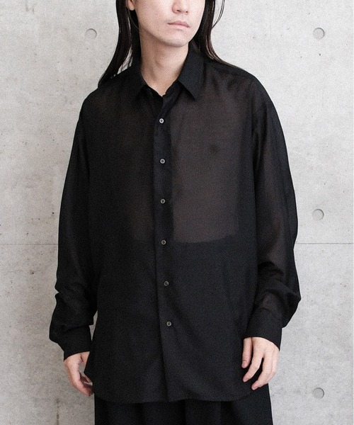 Juha(ユハ)の「SHEER LIGHT SHIRT(シャツ/ブラウス・メンズ・ブラック/サックスブルー/ホワイト・3/4)」の16枚目の写真