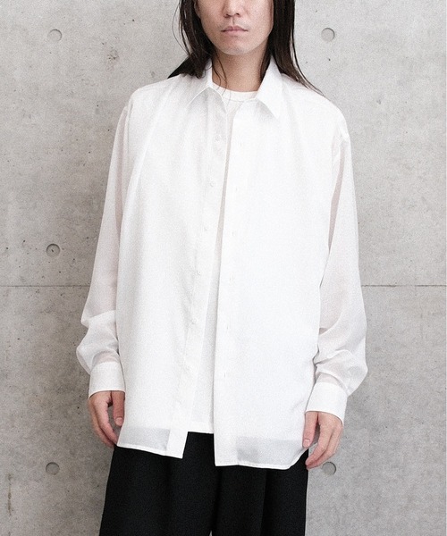 Juha(ユハ)の「SHEER LIGHT SHIRT(シャツ/ブラウス・メンズ・ブラック/サックスブルー/ホワイト・3/4)」の18枚目の写真