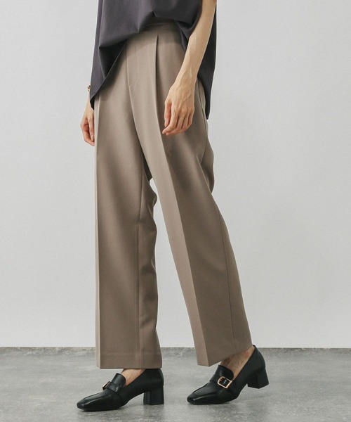 セール】ウツクシルエットイージーWクロスストレートパンツ/495820