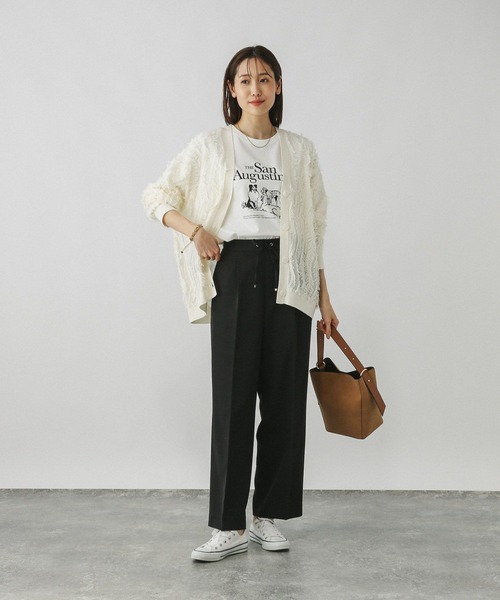 ウツクシルエットイージーWクロスストレートパンツ/495820