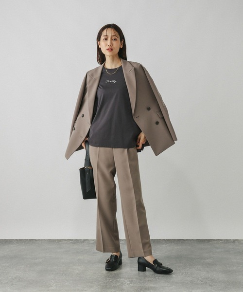 GLOBAL WORK（グローバルワーク）の「ウツクシルエットイージーWクロスストレートパンツ/495820（スラックス・レディース・モカ/ネイビー/アイボリー/ブラック・SMALL/MEDIUM/LARGE/X-LARGE/XX-LARGE/S-Long/M-Long/L-Long/XL-Long/X-SMALL）」の17枚目の写真