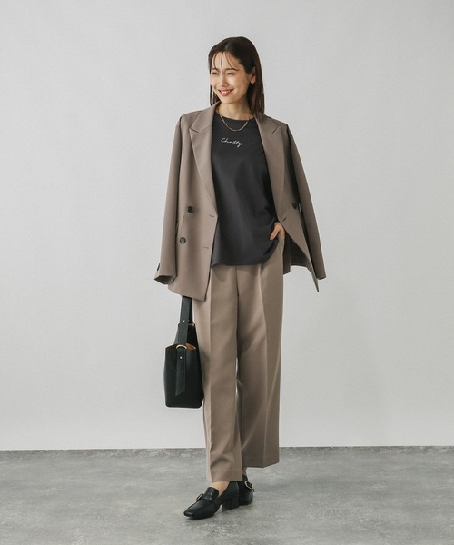 GLOBAL WORK（グローバルワーク）の「ウツクシルエットイージーWクロスストレートパンツ/495820（スラックス・レディース・モカ/ネイビー/アイボリー/ブラック・SMALL/MEDIUM/LARGE/X-LARGE/XX-LARGE/S-Long/M-Long/L-Long/XL-Long/X-SMALL）」の18枚目の写真