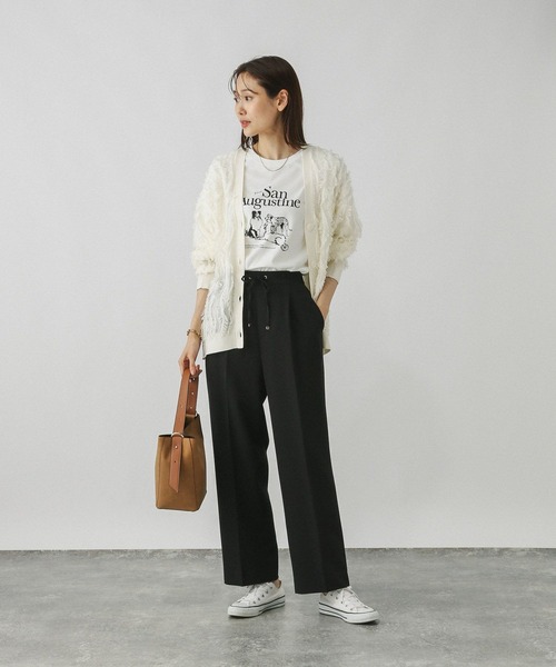 セール】ウツクシルエットイージーWクロスストレートパンツ/495820