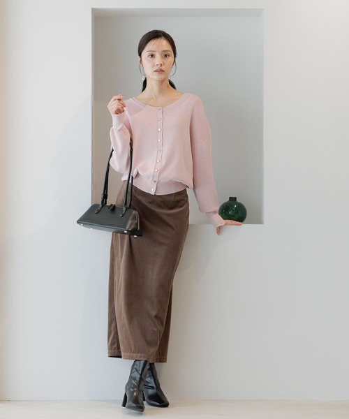 Andemiu（アンデミュウ）の「2WAYキンボタンカーディガン591951（カーディガン/ボレロ・レディース・アイボリー/ブラック/ピンク/ボルドー・FREE）」の10枚目の写真