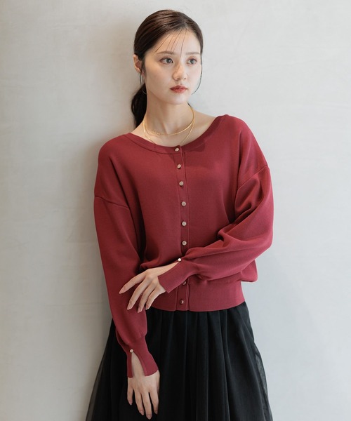 Andemiu（アンデミュウ）の「2WAYキンボタンカーディガン591951（カーディガン/ボレロ・レディース・アイボリー/ブラック/ピンク/ボルドー・FREE）」の15枚目の写真