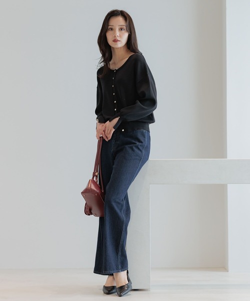 Andemiu（アンデミュウ）の「2WAYキンボタンカーディガン591951（カーディガン/ボレロ・レディース・アイボリー/ブラック/ピンク/ボルドー・FREE）」の20枚目の写真