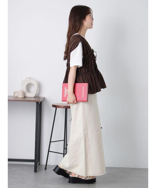 ehka sopo（エヘカソポ）の「◎リボンノースリブラウス（シャツ/ブラウス・レディース・キナリ/ブラウン/ブラック・F）」の9枚目の写真