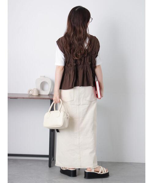 ehka sopo（エヘカソポ）の「◎リボンノースリブラウス（シャツ/ブラウス・レディース・キナリ/ブラウン/ブラック・F）」の10枚目の写真