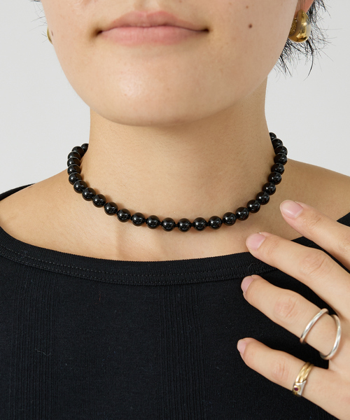 Rouge vif（ルージュヴィフ）の「【OCUCCI  jewelry/オクチ ジュエリー】Stone Choker-onyx オキニスチョーカーネックレス（ネックレス・レディース・ブラック・フリー）」の3枚目の写真