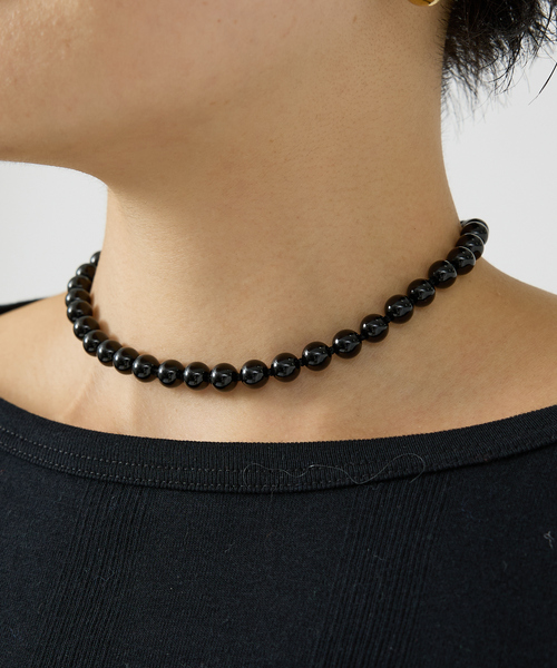 Rouge vif（ルージュヴィフ）の「【OCUCCI  jewelry/オクチ ジュエリー】Stone Choker-onyx オキニスチョーカーネックレス（ネックレス・レディース・ブラック・フリー）」の2枚目の写真