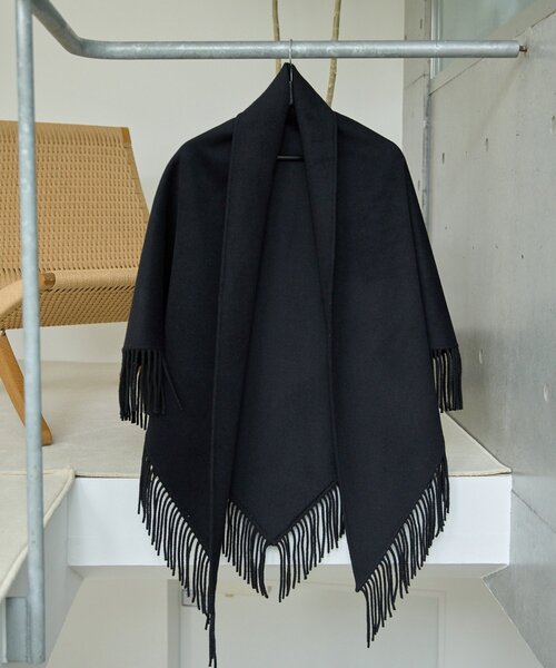 Whim Gazette（ウィムガゼット）の「【Christian AKS】Wool Fringe Stole（ストール/ショール・レディース・モカ/ブラック・FREE）」の15枚目の写真