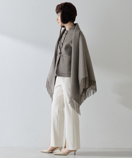 Whim Gazette（ウィムガゼット）の「【Christian AKS】Wool Fringe Stole（ストール/ショール・レディース・モカ/ブラック・FREE）」の21枚目の写真
