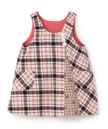 KP（ケーピー）の「チェック×mimiちゃん刺しゅう リバーシブルジャンスカ（ジャンパースカート）」