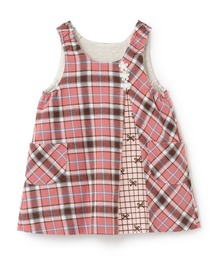 チェック×mimiちゃん刺しゅう リバーシブルジャンスカ