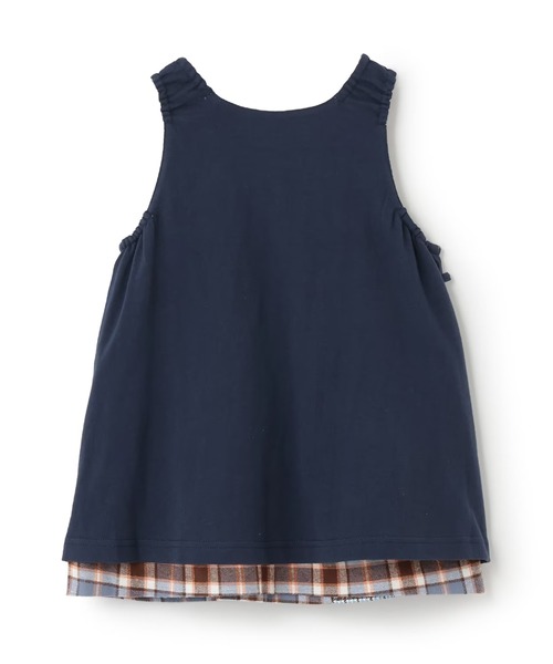 KP（ケーピー）の「チェック×mimiちゃん刺しゅう リバーシブルジャンスカ（ジャンパースカート・キッズ・ブルー/ピンク/ベージュ・90cm/110cm/100cm/120cm/130cm/80ｃｍ）」の16枚目の写真