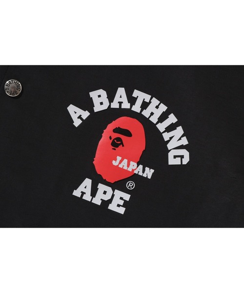A BATHING APE(アベイシングエイプ)の「COLLEGE ONE POINT COACH JACKET(ナイロンジャケット・メンズ・ブラック・MEDIUM/X-LARGE/SMALL/XX-LARGE/LARGE)」の3枚目の写真