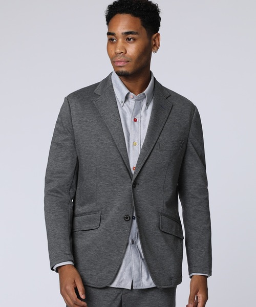 Psycho Bunny（サイコバニー）の「RENU モクロディニット調 セットアップジャケット（テーラードジャケット・メンズ・チャコールグレー/ネイビー・LL/LARGE/MEDIUM）」の3枚目の写真