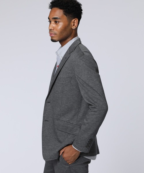 Psycho Bunny（サイコバニー）の「RENU モクロディニット調 セットアップジャケット（テーラードジャケット・メンズ・チャコールグレー/ネイビー・LL/LARGE/MEDIUM）」の4枚目の写真