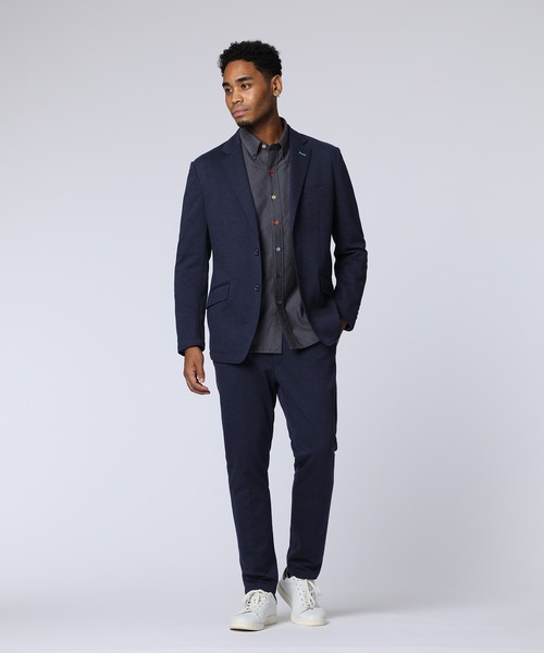 Psycho Bunny（サイコバニー）の「RENU モクロディニット調 セットアップジャケット（テーラードジャケット・メンズ・チャコールグレー/ネイビー・LL/LARGE/MEDIUM）」の13枚目の写真