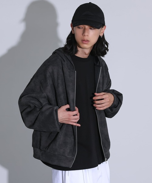 セットアップ対応】『ピグメント風ジップアップパーカー』（パーカー