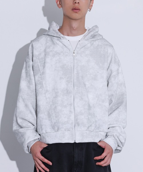 セール】【セットアップ対応】『ピグメント風ジップアップパーカー